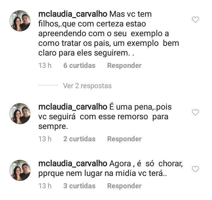 Aretha Marcos, filha de Vanusa, é atacada nas redes sociais (Foto: Reprodução / Instagram)