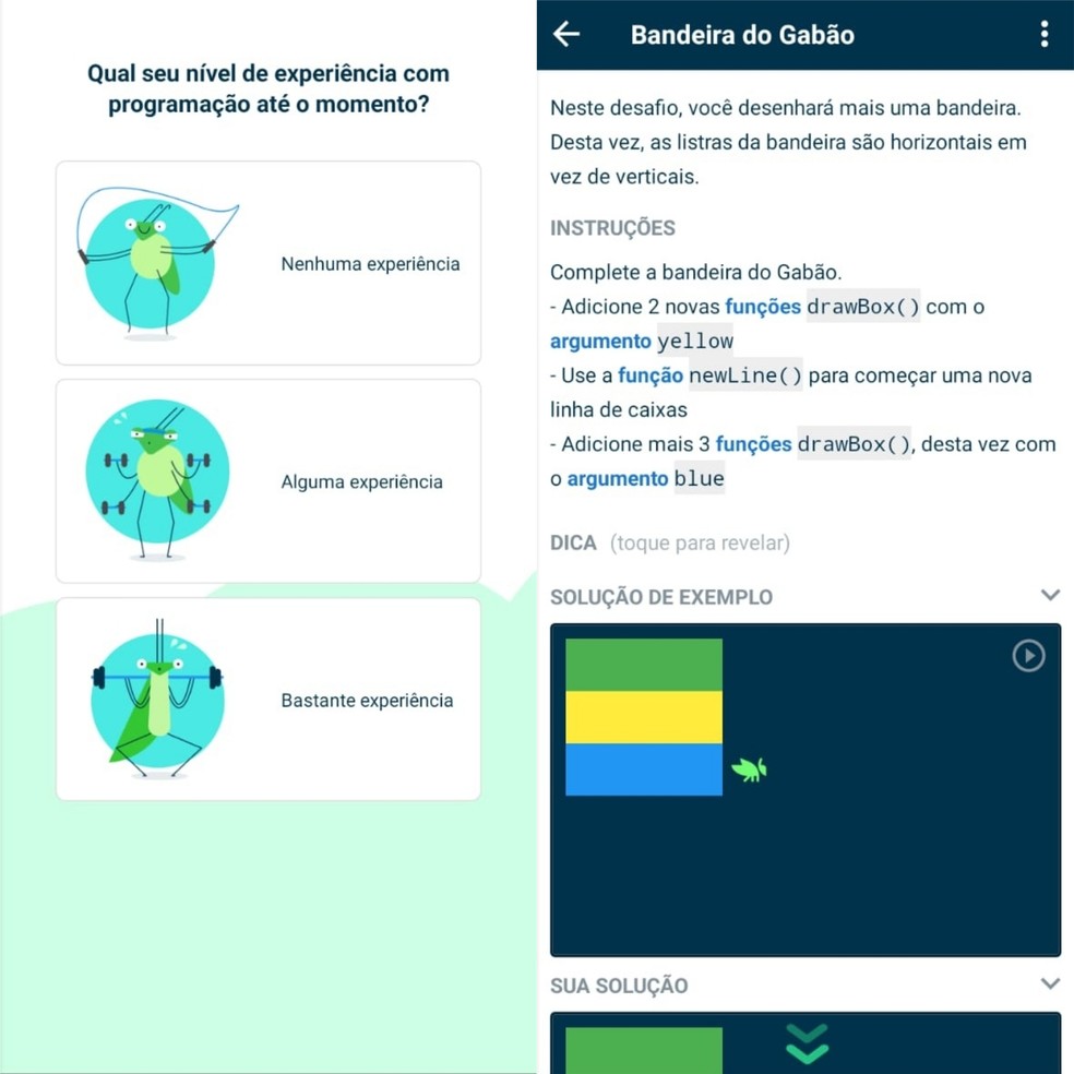 App Grasshopper ensina programação em linguagem JavaScript — Foto: Reprodução/Clara Fabro