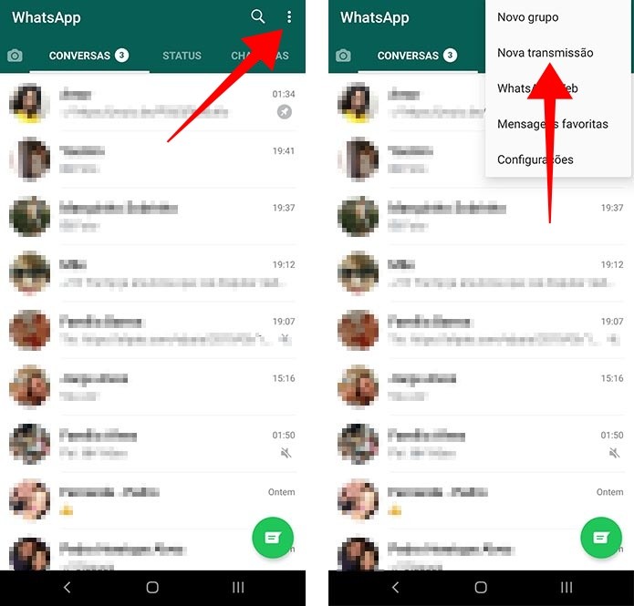 Crie uma lista de transmissão no WhatsApp — Foto: Reprodução/Paulo Alves