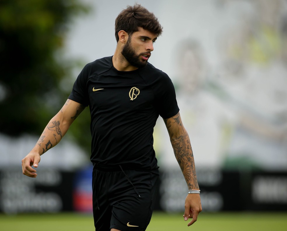 Yuri Alberto em treino do Corinthians — Foto: Rodrigo Coca/Agência Corinthians