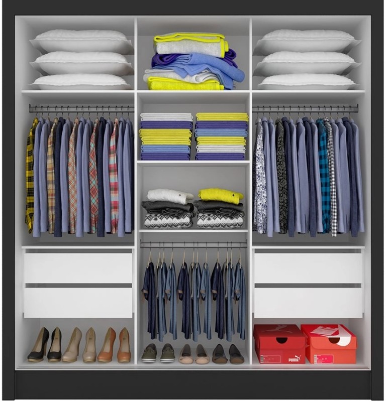 Com os itens adequados, qualquer tipo de guarda-roupa pode ser organizado com facilidade. (Foto: Divulgação)