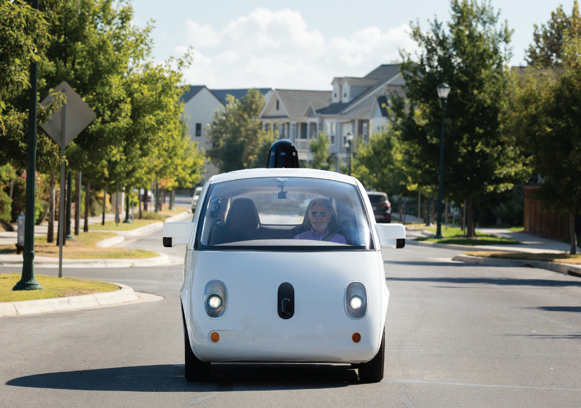 Futuro: O Waymo Firefly, do Google, rodando com um motorista de prontidão. (Foto: divulgação)
