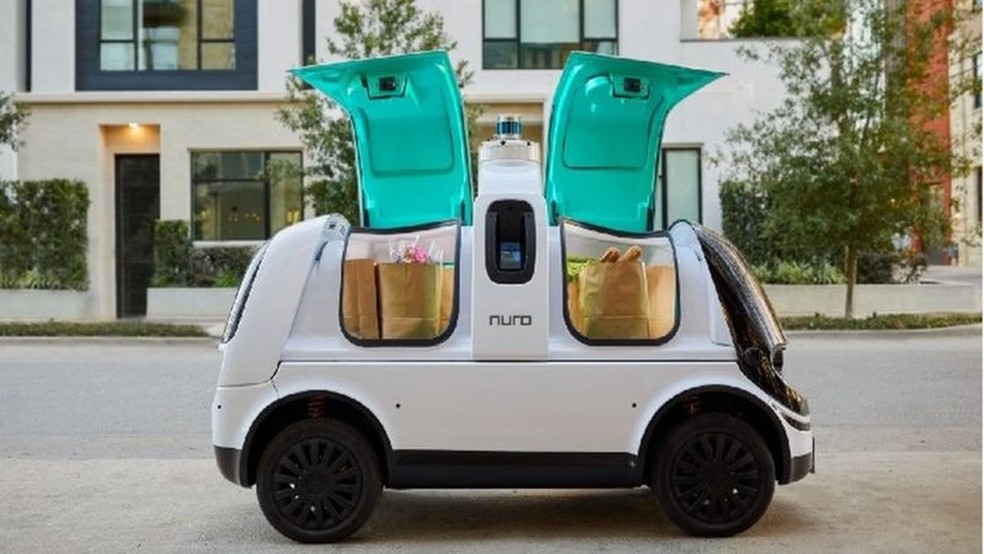 Depois de testes, Califórnia vai liberar veículos autônomos para fazer entregas — Foto: NURO/BBC