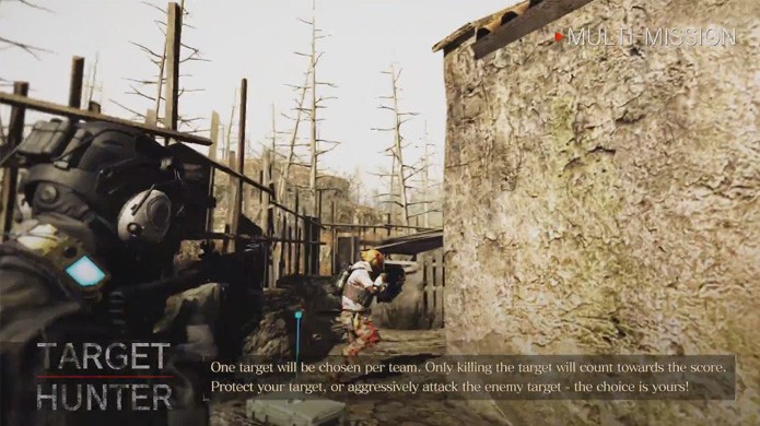 No modo Target Hunter de Umbrella Corps apenas um jogador inimigo conta pontos para o time ao ser eliminado (Foto: Reprodução/YouTube)