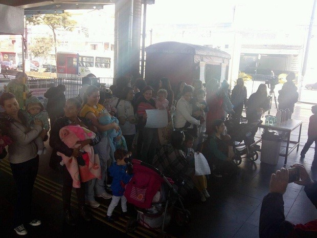 Mamaço em Santo André no Terminal Vila Luzita nesta quinta-feira (12) (Foto: Reprodução/Facebook)