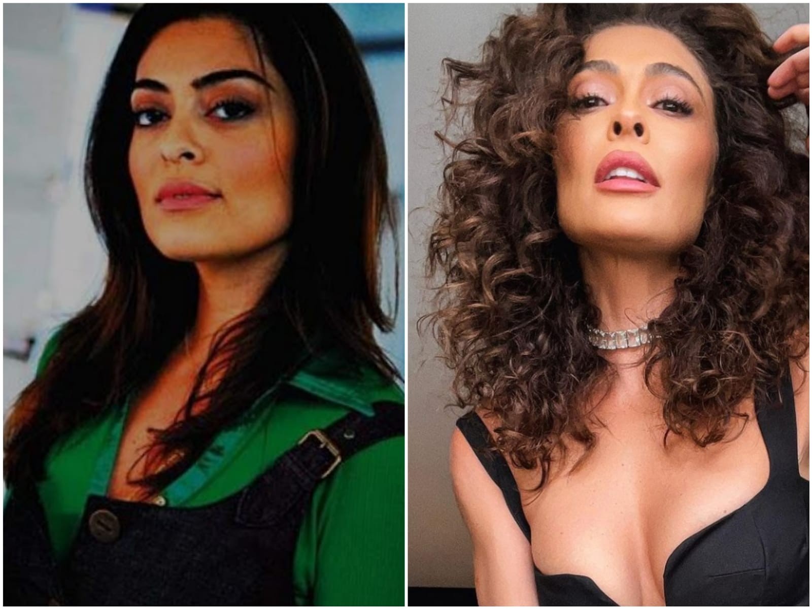 Antes e depois: Juliana Paes como Maíra em A Favorita (Globo, 2008) e com visual atual (Foto: TV Globo e Reprodução/Instagram)