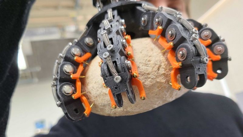 A inspiração para esta garra de robô veio da maneira como as tarântulas se agarram às paredes (Foto: Space Robotics Lab via BBC News)