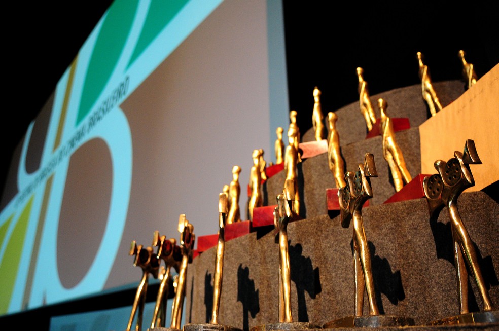 Troféus distribuídos durante o encerramento do 49º Festival de Brasília do Cinema Brasileiro — Foto: Pedro Ventura/Agência Brasília