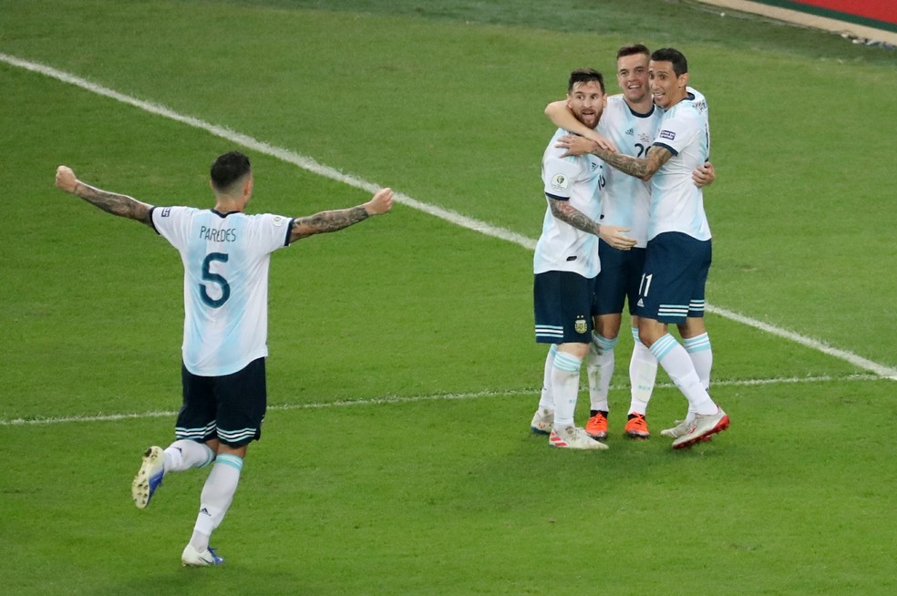 Argentina derrota Venezuela e encara Brasil na semifinal da Copa América — Foto: Reuters/Sergio Moraes