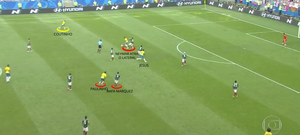 Brasil atacando no 4-4-2 (Foto: Leonardo Miranda)