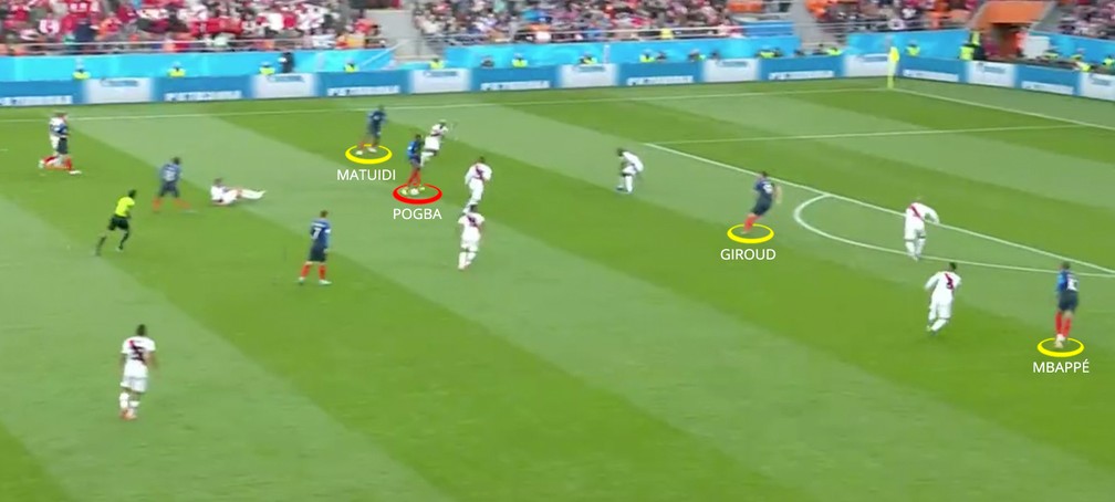 Perde-pressiona da FranÃ§a no gol contra o Peru (Foto: Leonardo Miranda)