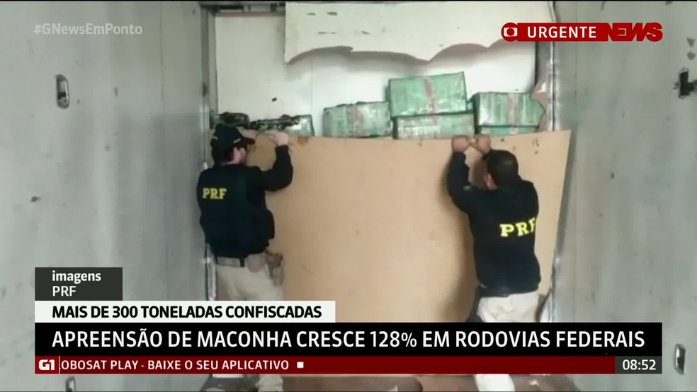 Apreens&atilde;o de maconha nas rodovias federais &mdash; Foto: Reprodu&ccedil;&atilde;/GloboNews