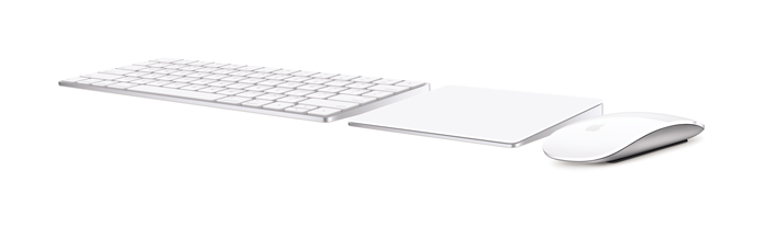 Teclado, trackpad e mouse ganham novo design, mais ergonomia, bateria integrada e recarga via Lightning (Foto: Divulgação/Apple)