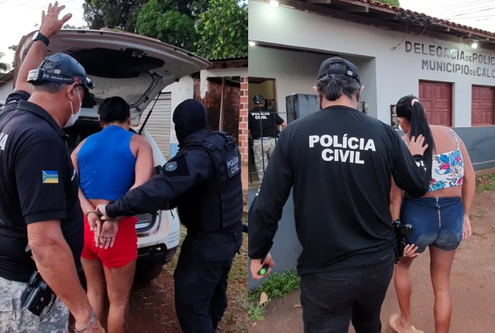 Operação Gênesis - Mulheres sendo presas após flagrante por tráfico em Calçoene — Foto: Polícia Civil/Divulgação