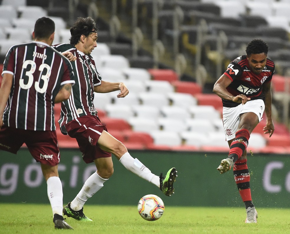  Vitinho decidiu o Campeonato Carioca de 2020 com um gol no Fla-Flu — Foto: André Durão