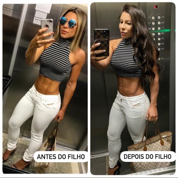 Andressa Miranda mostra corpo antes e depois de ter filho (Foto: Reprodução/Instagram)