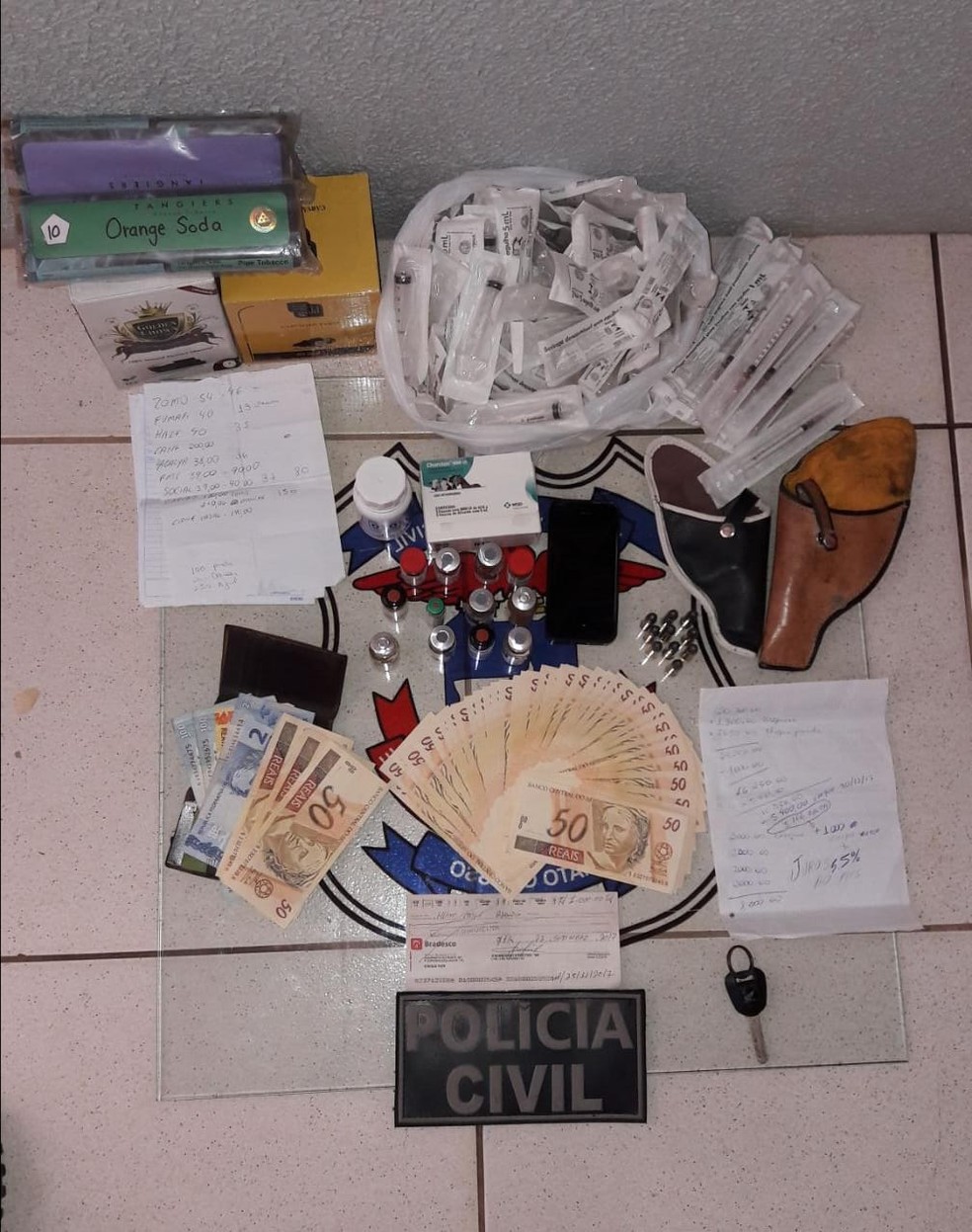 Operação Narciso apreendeu anabolizantes dinheiro falso (Foto: Polícia Civil de MT/Assessoria)