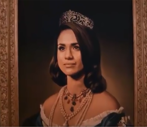 Meghan Markle vira rainha em vídeo (Foto: Reprodução Twitter)