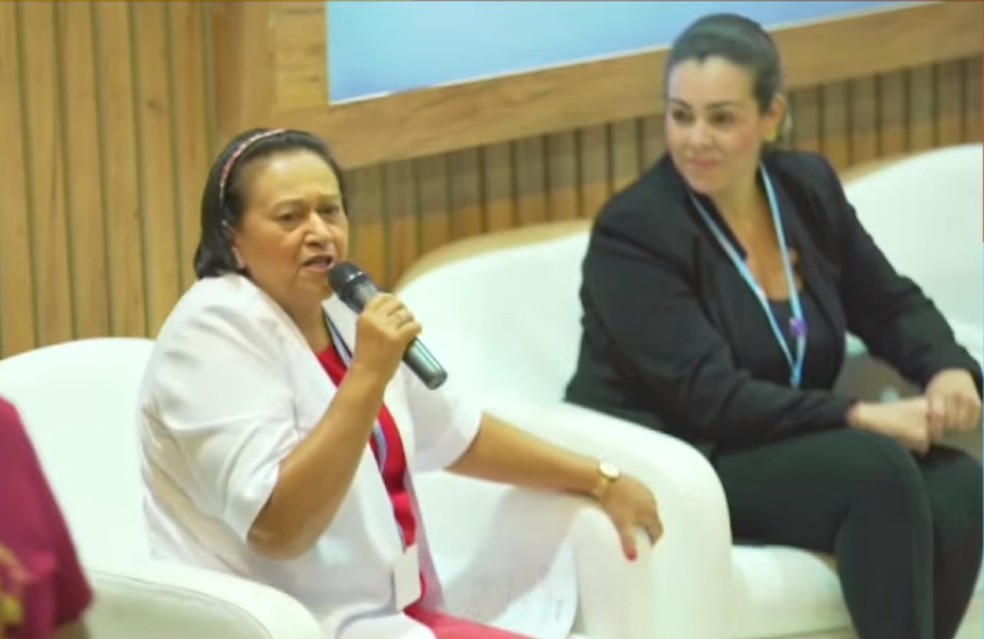 Governadora do RN, Fátima Bezerra (PT) fala em painel na COP27 — Foto: Reprodução