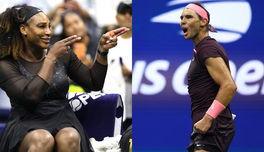 Tenistas Serena Williams e Rafael Nadal estão entre os mais estilosos do US Open 2022 (Foto: Al Bello/Getty Images e Elsa/Getty Images )