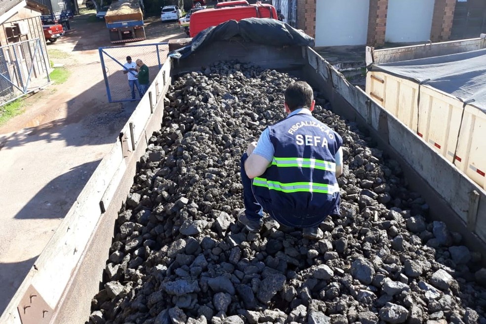 Sefa apreende 52 toneladas de manganês em Marabá, no Pará. — Foto: Reprodução / Agência Pará