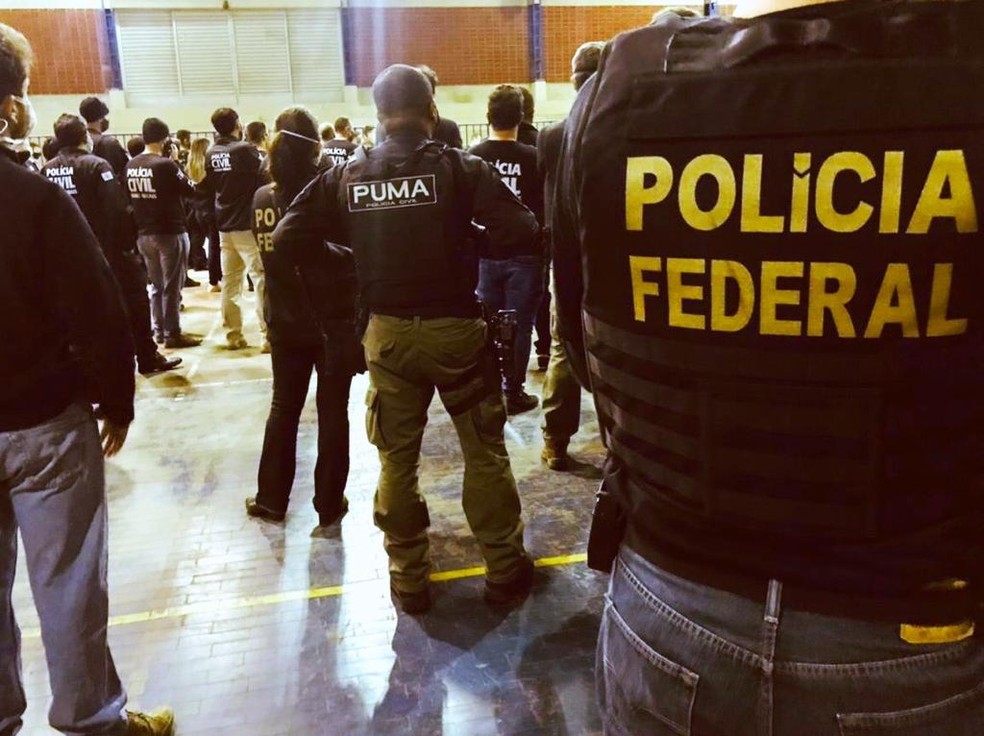 Policiais se preparando para a Operação Panóptico — Foto: Polícia Federal/Divulgação