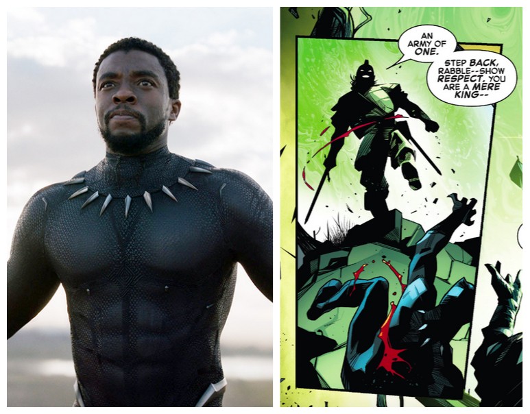 A morte do herói Pantera Negra nas HQs foi mostrada um mês antes da morte do ator Chadwick Boseman, intérprete do personagem no cinema (Foto: Reprodução)