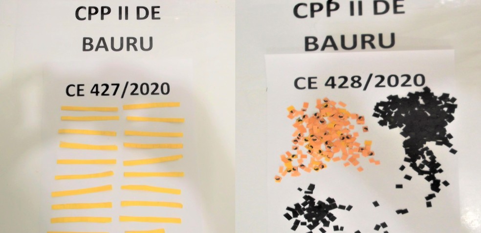 Entorpecentes foram encontrados durante inspeção realizada em encomendas no CPP de Bauru — Foto: SAP/Divulgação