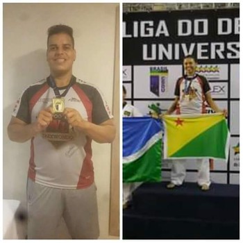 Philip Izidório e Taís Oliveira vencem Brasileiro Universitário7games jogos para apkTaekwondo (Foto: Arquivo pessoal)