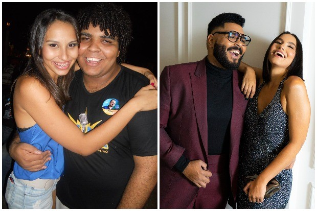 Humorista Paulo Vieira faz piada do antes e depois com a namorada Ilana Sales (Foto: Twitter/Reprodução)