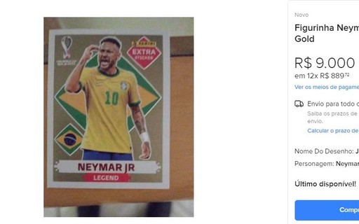 Álbum da Copa 2022: figurinha rara de Neymar é vendida por R$ 9