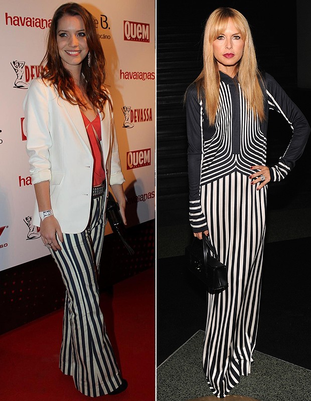 Nathalia DIll foi na festa da QUEM com a calça. À direita, a stylist Rachel Zoe (Foto: AG News e Getty Images) Nathalia DIll foi na festa da QUEM com a calça. À direita, a stylist Rachel Zoe (Foto: AG News e Getty Images)
