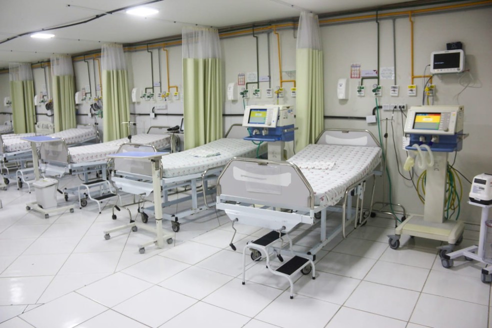 Leitos de UTI Covid-19 no Hospital Belarmina Monte, em São Gonçalo do Amarante, na Grande Natal — Foto: Ariel Dantas