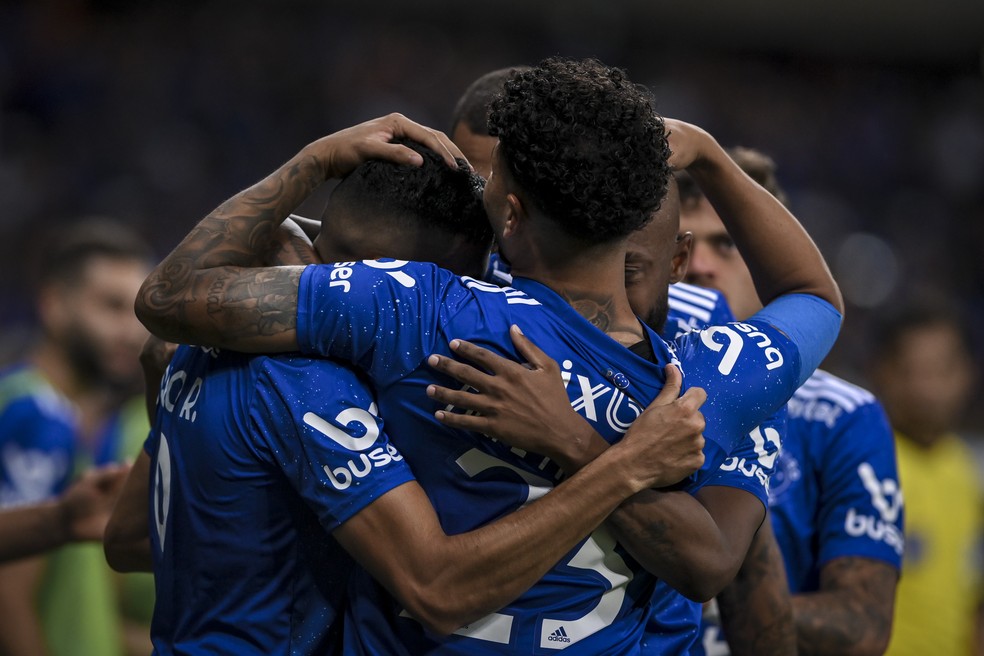 Cruzeiro comemora gol diante do Tombense — Foto: Divulgação/Mineirão