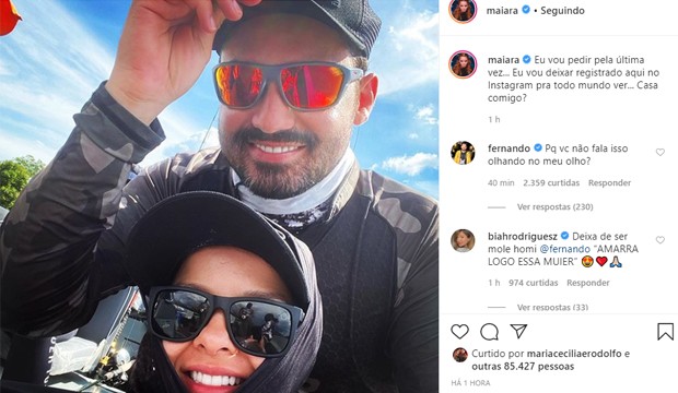 Maiara pede Fernando em casamento na web (Foto: Reprodução/Instagram)