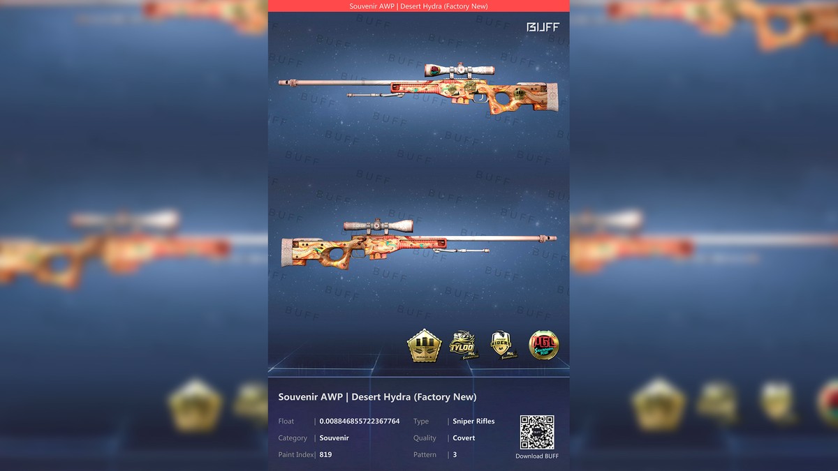 CSGO souvenir da AWP Desert Hydra é vendida por R 143 mil csgo ge