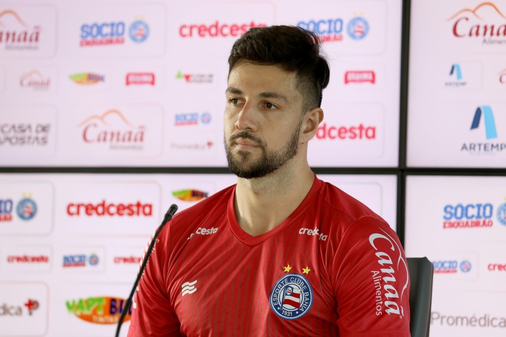 Mateus Claus deve ser titular novamente contra o Atlético de Alagoinhas — Foto: Felipe Oliveira / Divulgação / EC Bahia