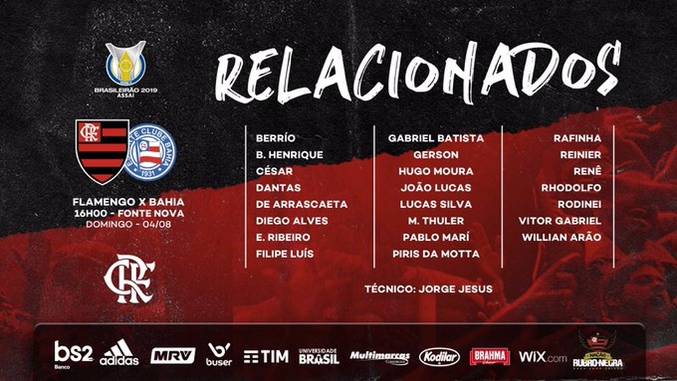 Relacionados para Bahia x Flamengo, na Fonte Nova — Foto: Reprodução