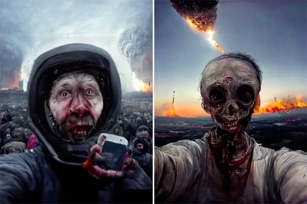 Imagens das últimas selfies tiradas na Terra desenvolvidas por inteligência artificial (Foto: reprodução tiktok)