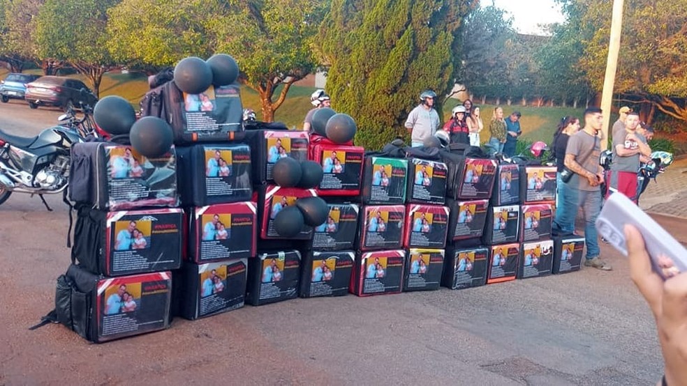 Motociclistas homenageiam entregador que morreu em Itapetininga — Foto: Arquivo Pessoal