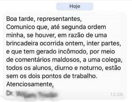 Mensagem de professor para alunos (Foto: Reprodução / Instagram)