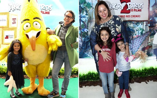 Carolina Ferraz e Mariana Belém levam filhas à pré-estreia de 'Angry Birds 2'
