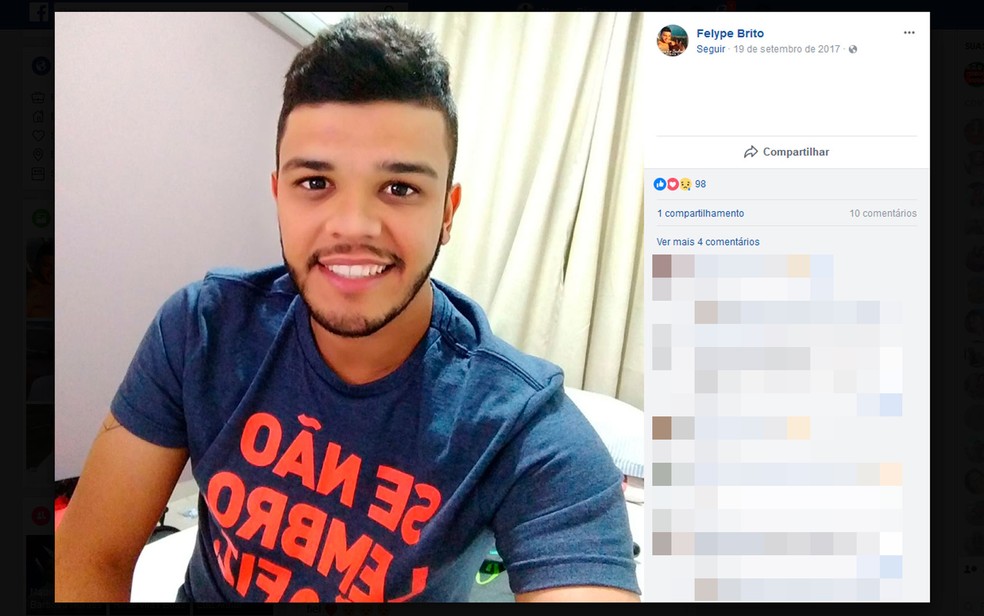 Felipe chegou a ser socorrido, mas não resistiu aos ferimentos (Foto: Reprodução/Facebook)