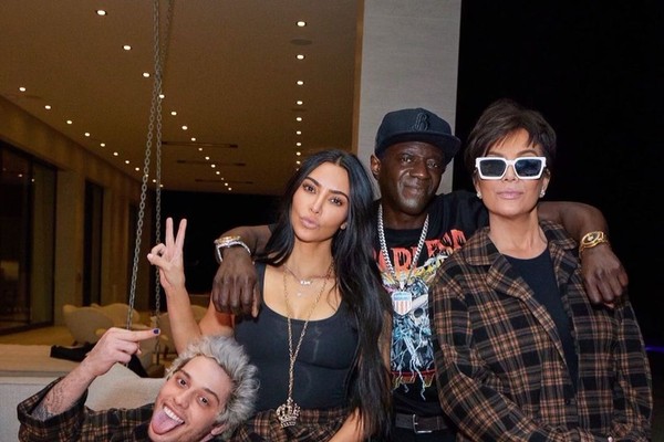 Pete Davidson, Kim Kardashian, Flavor Flav e Kris Jenner (Foto: Reprodução/Instagram)