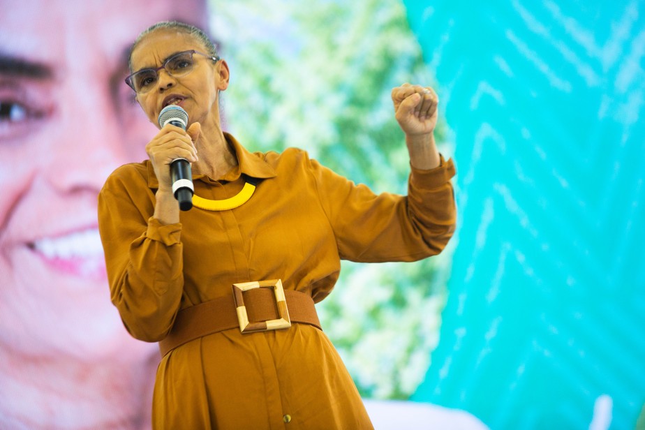 Marina Silva discursa em evento de campanha para deputada estadual em 2022