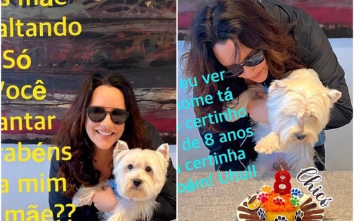 Ana Carolina faz bolo de aniversário para cãozinho: "Meu príncipe"