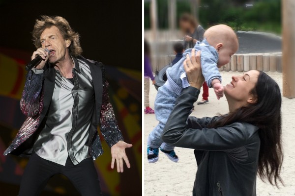 O cantor Mick Jagger e seu filho caçula com a mãe, a bailarina Melanie Hamrick (Foto: Getty Images/Instagram)