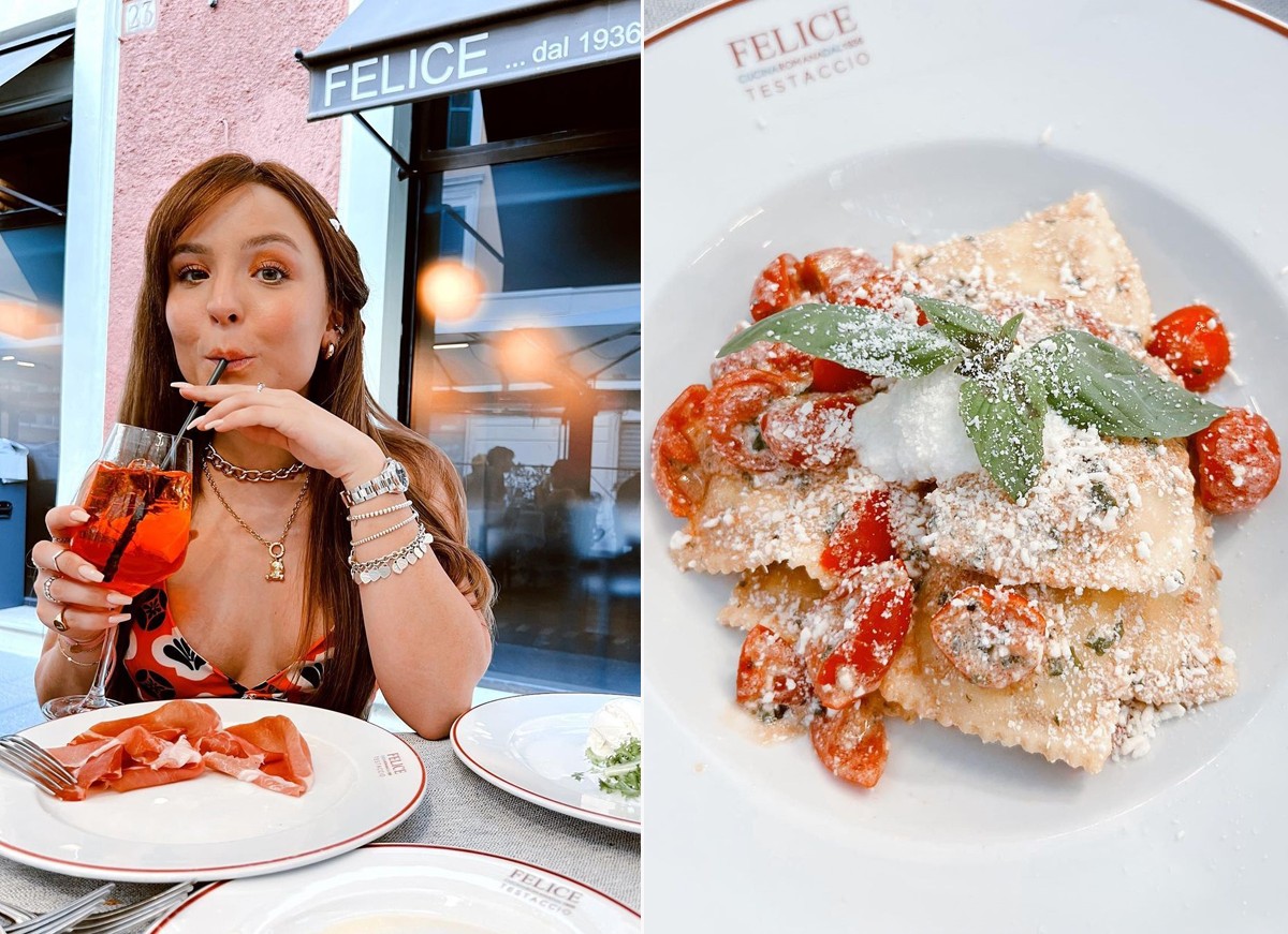 Larissa Manoela: refeição em Roma (Foto: Reprodução Instagram)