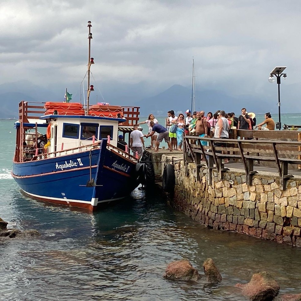 Movimento da chegara dos turistas chegando em Ilha Grande — Foto: Reprodução/Instagram