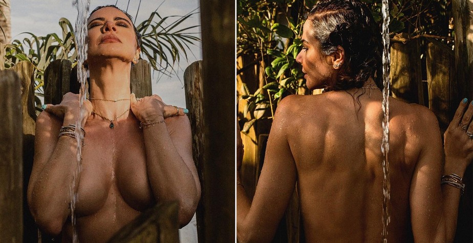 Luciana Gimenez faz topless ao se despedir de Trancoso